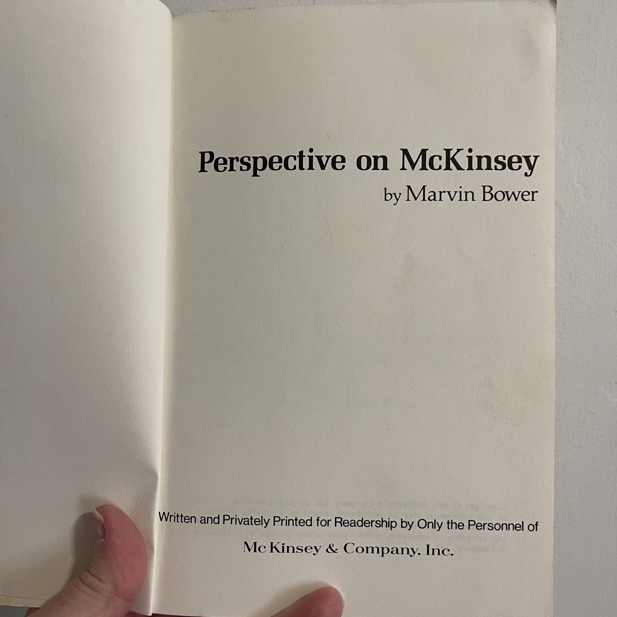 Perspective on McKinsey by Marvin Bower